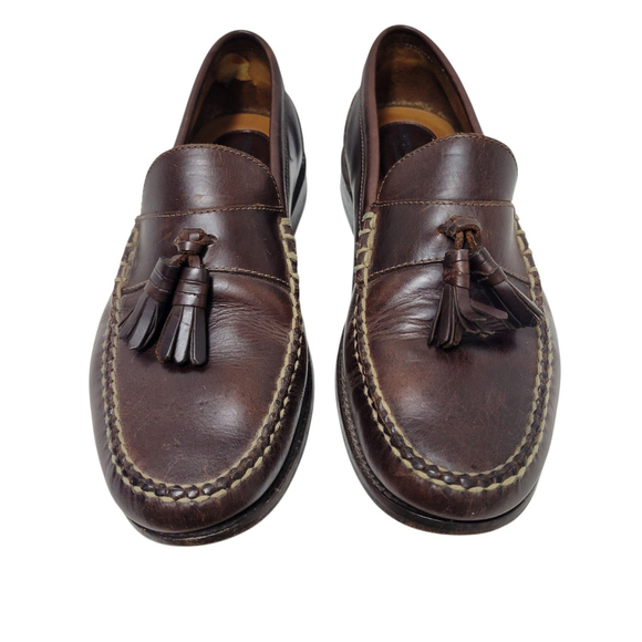 Johnston and Murphy Dress Shoes Mens 10M Brown Tassel Leather Loafer #20-6236 main image 4